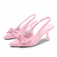 thumbnail image 3 of HomeDM Women's Stiletto Heels Closed Pointed Toe Wedding Party Work Dress Slingback Pumps Shoes, Pink Size 9, 3 of 5