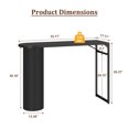 thumbnail image 6 of PHOYAL Fluted Kitchen Bar Table, 55.11" Long Half Oval Counter Height Pub Table for Dining Room Living Room, Black, 6 of 6