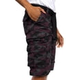 thumbnail image 6 of G-Style USA Men's Relaxed Fit Belted Camo Cargo Shorts - Burgundy/Black - 34, 6 of 6