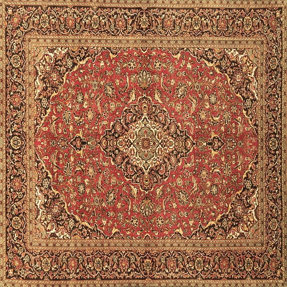 Ahgly Company Indoor Square Persian Brown Traditional Area Rugs, 5' Square