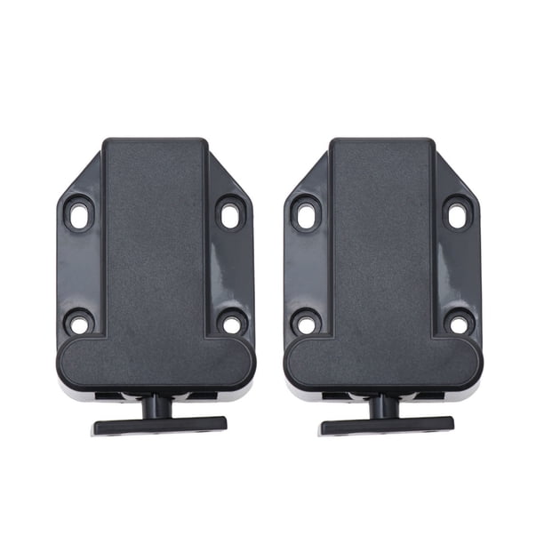 2 piezas de rebote de cierre automático de la puerta de la puerta del cajón del gabinete de la cerradura de empuje para abrir el dispositivo para los muebles del armario del gabinete (negro)