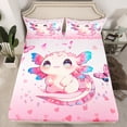 thumbnail image 2 of Manfei Girls Cute Axolotl Bed Sheets 4pcs, Chic Butterfly King Sheets, Girly Pink Sheet Set, Breathable Home Decor, 2 of 6