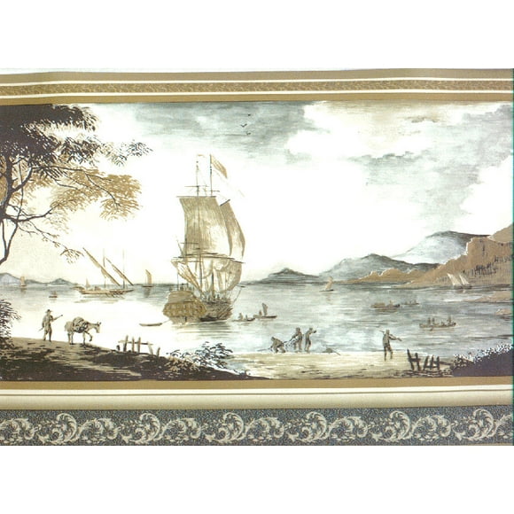Vintage Clipper Ship Wallpaper Border 836238
