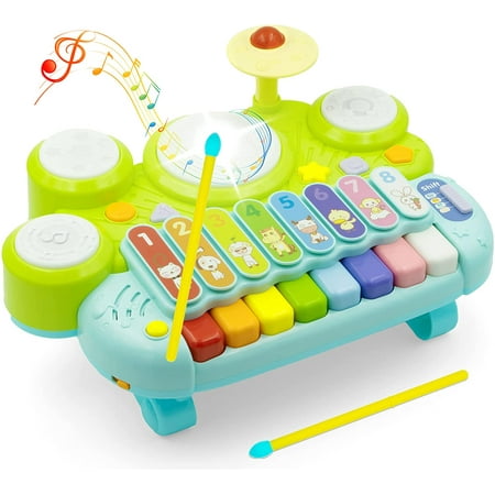 Xylophone Toddler Drum Set Musical Toys For Children With Lights Early 