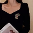 thumbnail image 3 of Rhinestone Large Peacock Bird Brooch Pin for Women Men Gold Plated Fashion Colorful Crystal Animal Brooches Lapel Pins Exquisite Dress Accessories Wedding Anniversary Jewelry, 3 of 6