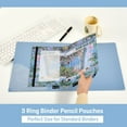 thumbnail image 3 of FORMRS 2 Pack Pencil Pouch for 3 Ring Binder with Clear Window Zipper Case, Blue Floral Window, 3 of 6