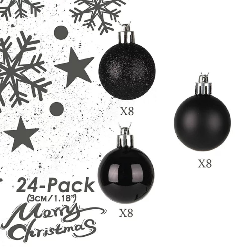 haozzaw 24Pcs Christmas Tree Balls Ornaments for Xmas Christmas Tree 30mm/1.18" Shatterproof Christmas Tree Decorations Hanging Ball for Holiday Wedding Party Christmas Decorations Clearance