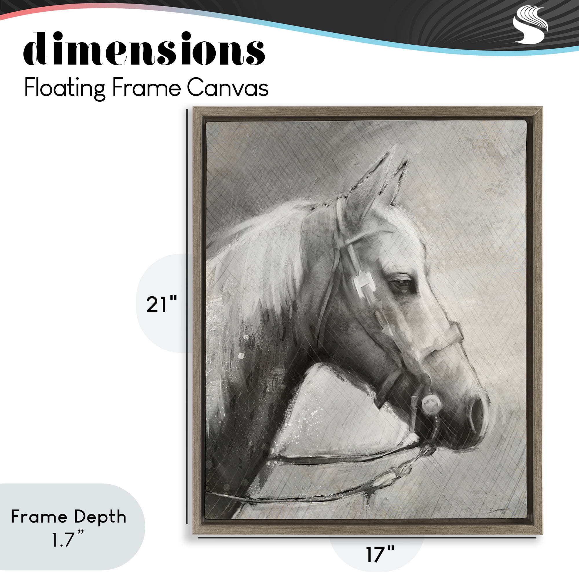 Stupell Industries Modern Ranch Horse Brown Framed Floater Canvas Wall Art, design by Chad Barrett