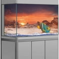 thumbnail image 4 of 24X16IN, Sun and Desert Moon Themed Reptile Habitat on Orange Durable Decorative Background, Terrarium Background with 8 EVA Double-Sided Tape, 4 of 6