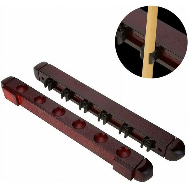 Soporte de pared para billar, soporte de pared para taco de billar, soporte para taco de billar para 6 tacos de billar, accesorios para palos de billar--