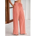 thumbnail image 4 of Pantalones de pijama PRETTYGARDEN para mujer, pierna ancha, algodón a rayas, 4 of 9