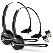 Delton 10x Bluetooth Headset, 1.5OZ  Ultralight Wireless Headphones for Computer, Laptop (Pack of 2)