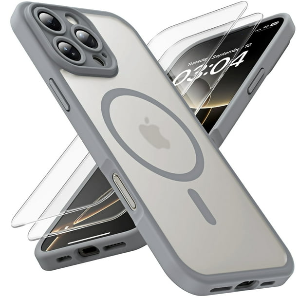 Funda de teléfono TOCOL 3 en 1 para iPhone 16 Pro Max 6.9" (gris)