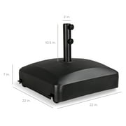 Best Choice Products Fillable Mobile Umbrella Base Heavy Duty Market Stand w/ Wheels, Locks, 123lb Capacity - Black