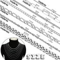 thumbnail image 2 of 7 Styles Necklace Chains Set 21 FT 304 Stainless Steel Rope/Paperclip/Twist Link/Cuban Link/Snake Chain Metal Chains Set for Necelace Jewellery DIY Statement Necklace for Men Women 1set, 2 of 6