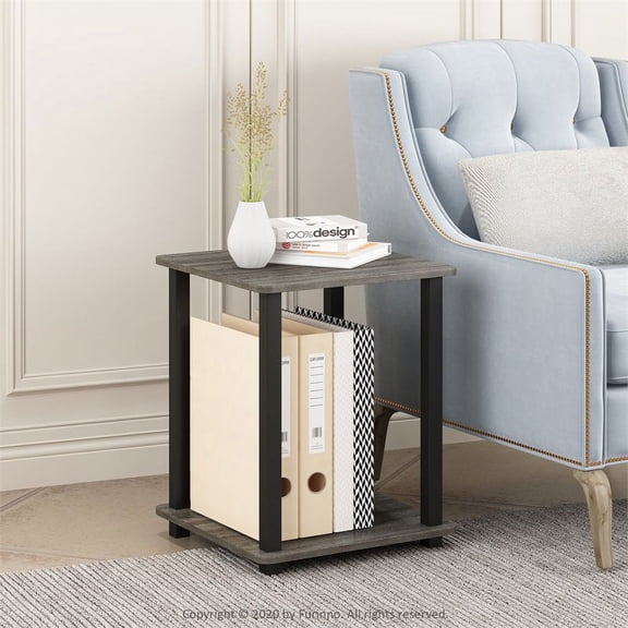 Furinno 12127DWN Simplistic End Table, Dark Walnut - Set of 2