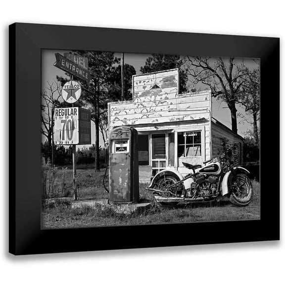 Gasoline Images 14x12 Black Modern Framed Museum Art Print Titled - Abandoned gas station, New Mexico