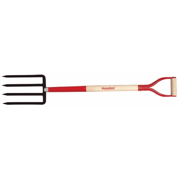Razor-Back 4 Tine Forged Steel Spading Fork 30 in. Wood Handle