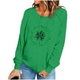 thumbnail image 6 of Craaazy Women's Long Sleeve St Patricks Day Tshirts with Green Shamrock, 6 of 6