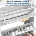 thumbnail image 3 of Modern Shoe Cabinet with 2 Flip Drawers & Open Storage Shelf,Shoes Rack with Adjustable Levels,Gold Metal Handles&Fluted Panel for Entryways, 3 of 7