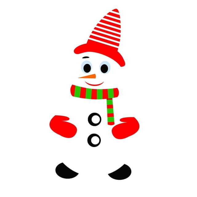 koolsoo Snowman Refrigerator Sticker Expression Waterproof Window Clings CT002