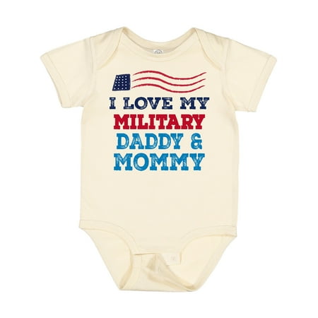 

Inktastic I Love My Military Mommy and Daddy Gift Baby Boy or Baby Girl Bodysuit