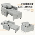thumbnail image 3 of AECOJOY Fauteuil Convertible 3 en 1: Lit-Lit et Futon avec Dossier Réglable et 2 Coussins - Gris Pâle, 3 of 10