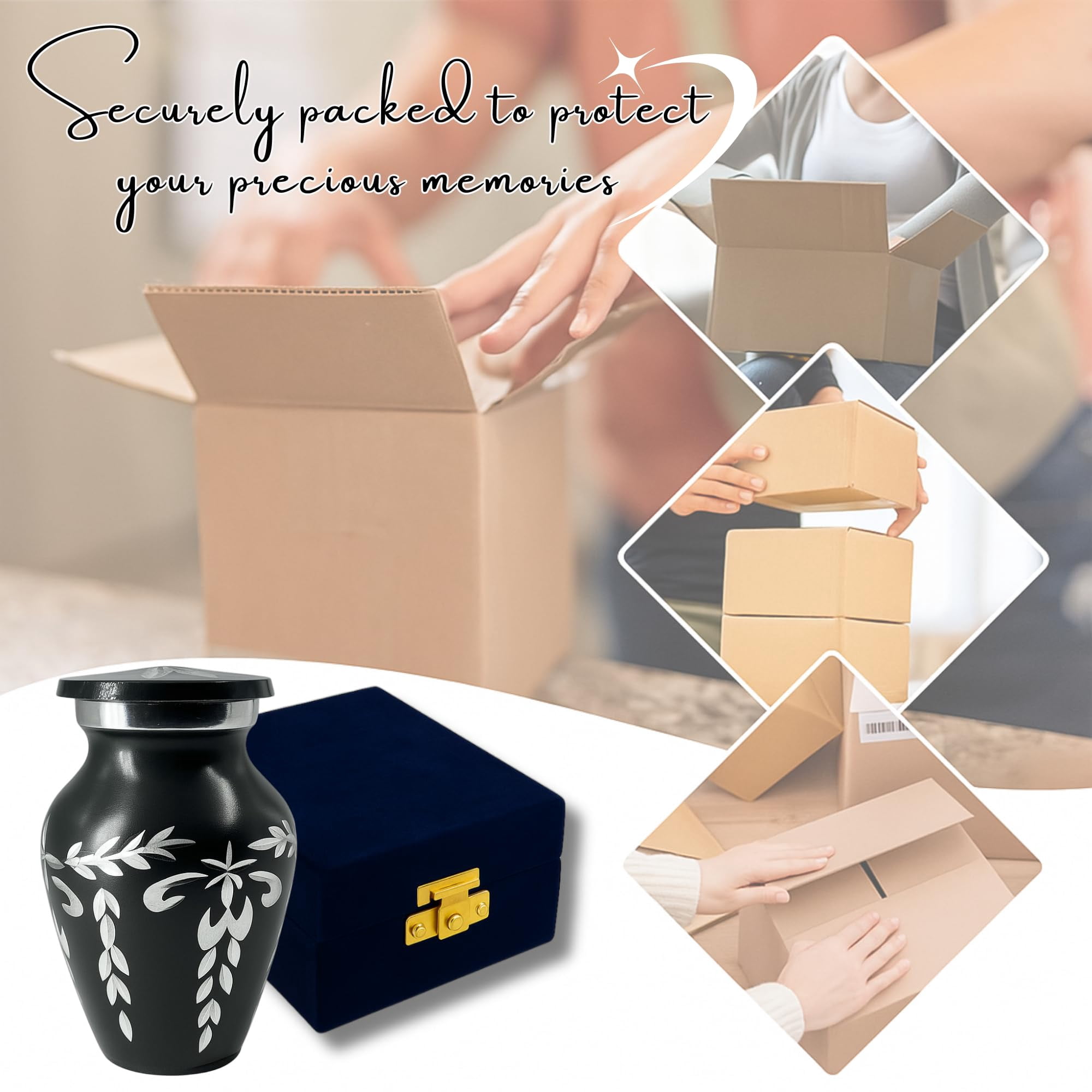 Nova NIche Gray Smoky Quartz Bloom Keepsake Cremation Urn with Handmade Floral Design, Keepsake for Human Ashes with Velvet Box - (3 in.)