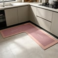 thumbnail image 6 of L Shaped Kitchen Mat, Non-Slip Absorbent Floor Rug for Sink Counter, Corner Bathroom Mat with Memory Foam Cushion, Pink, by Zovey, 6 of 6