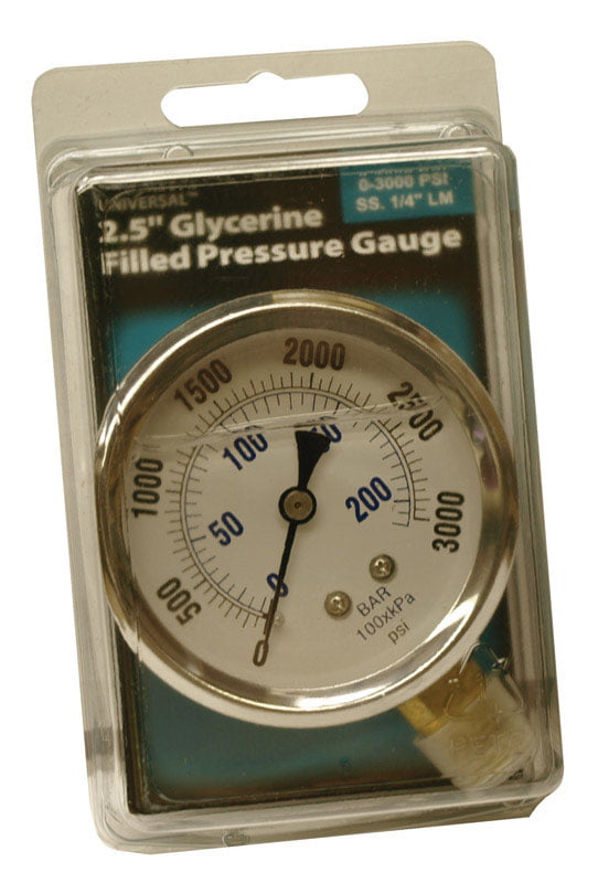 High Pressure Gauge Dual Scale 0-3000 BAR /0-43000 PSI 
