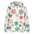 thumbnail image 3 of Xmas Hoodie Mens Loose Fit Santa Claus Print Athletic Mens Sweatshirt Long Sleeve Drawstring Hood with Pockets Mint Green 6XL, 3 of 4