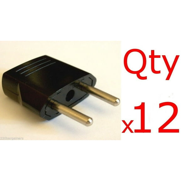 12 Pack of Europe / Asia 4mm Plug Adapters - Change US Plug Style to Europe/Asia Style Plug