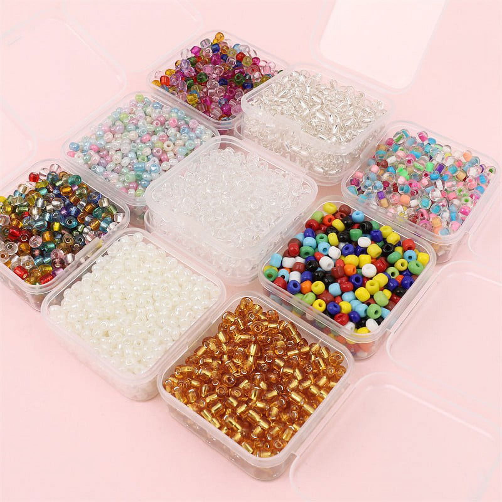 Feildoo 4mm Glass Seed Beads for Bracelets Making Jewelry Making and Crafts  DIY Material, 30g/box, N#023