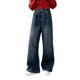 thumbnail image 2 of Cowsor Girls Wide Leg Jeans Baggy High Elastic Waist Denim Pants Cute Y2K Trendy Tween Streetwear, 2 of 7