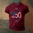 thumbnail image 2 of oqasdz T Shirts for Man National Flag Colors Graphic 250 Years Birthday Celebration Comfort Crewneck Tee 4th of July Patriotic T-Shirt, 2 of 3