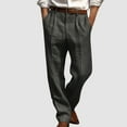thumbnail image 2 of Futezty Men Classic Fit Comfort Pleated Front Solid Color Pants, 2 of 5