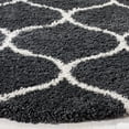 thumbnail image 3 of SAFAVIEH Hudson Arline Plush Geometric Shag Area Rug, Dark Grey/Ivory, 5' x 5' Round, 3 of 6