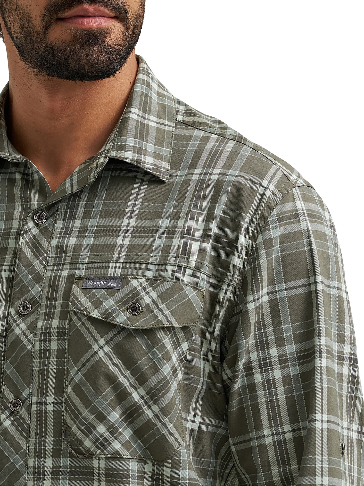Wrangler® Men's and Big Mens Outdoor Long Sleeve All Season Stretch Shirt, Sizes S-3XL