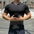 thumbnail image 4 of Men's Sports Shirt Short Sleeve Fitness Gym T-Shirt Running Tops Cool Dry Sports Shirt, 4 of 7