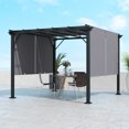 thumbnail image 2 of Outsunny 10' x 10' Retractable Pergola Canopy for Backyard, Garden, Grey, 2 of 10