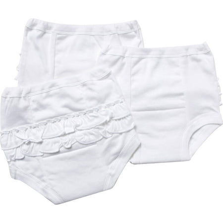 Gerber - Baby Girl's White Training Pants With Rhumba Ruffles, 3-Pack ...