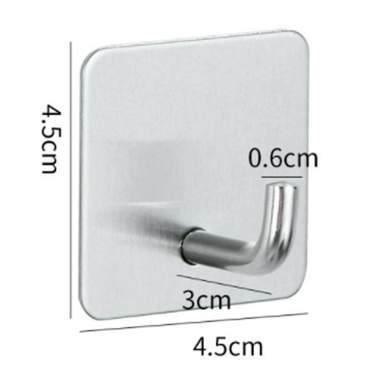 Skycarper 24PCS strong adhesive hooks to stick on the wall or door.  Stainless Steel Waterproof Adhesive Hook for Hanging Towels, Clothes, Ideal  for Kitchen or Bathroom (Silver) 