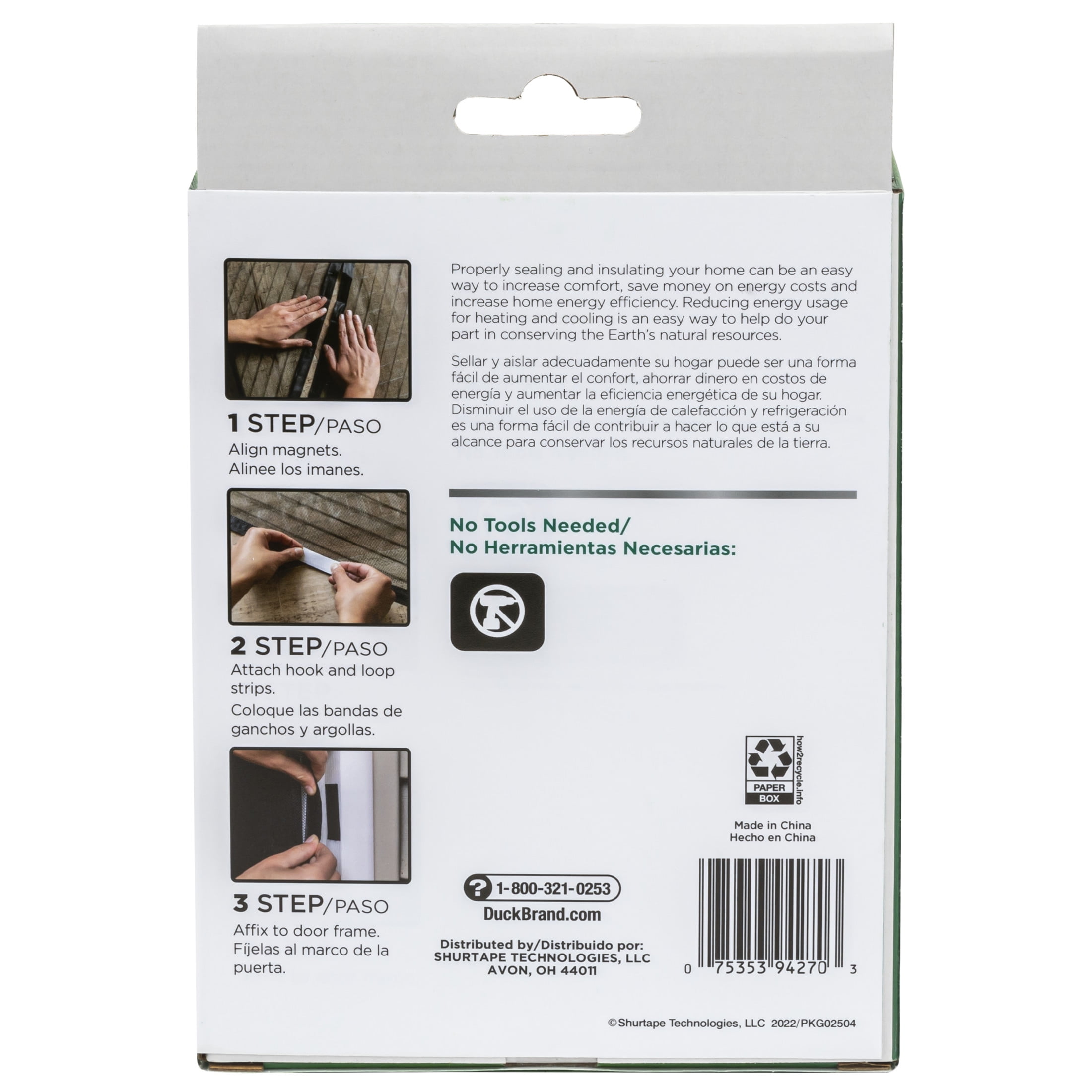 (4 pack) Duck Brand 86 in. x 39 in. Hands-Free Magnetic Mesh Screen Door