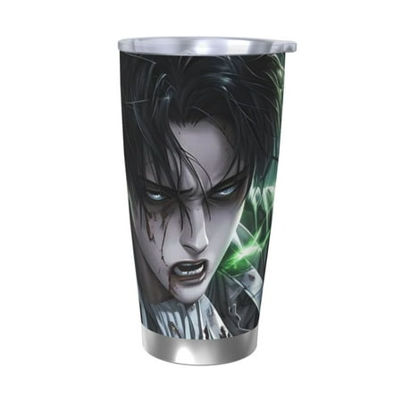 

Eren Jaeger Coffee Mug 20 Oz Insulated Stainless Steel Coffee Travel Mug | Vacuum Sealed Cartoon Design Bottle for Car & Gifts