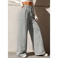 thumbnail image 3 of Women's High Waisted Drawstring Waist Wide Leg Sweatpants with Pockets Casual Loose Yoga Pants, 3 of 6