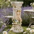 thumbnail image 6 of 32.68'' Greek Column Angel Statue - Display Plant Stand,Roman Style Decor - Indoor/Outdoor Display Pedestal,for Garden Patio Yard,White+Pink, 6 of 8