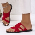 thumbnail image 3 of Rokment Mesh Flat Sandals for Women Beach Summer Lightweight Breathable Open Toe Athletic Outdoor Sports Walking Slip on Casual Comfortable Slippers Red Size 9, 3 of 6