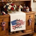 thumbnail image 4 of American Flag Stripes Stars Table Runner, 4th of July Independence Day Patriotic Red White Blue Kitchen Dining Table Decor, Memorial Day Holiday Party Banquet Table Cover Strip, 4 of 6
