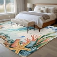 thumbnail image 4 of Large Area Rugs for Living Room Bedroom, Jellyfish Coastal 8'x10' Rug Washable Carpet Runner Indoor Outdoor, Summer Nautical Starfish Coral Beige Non Slip Floor Mats Rug for Kitchen, Patio, 4 of 8