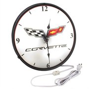 C6 Corvette Logo Lighted Clock